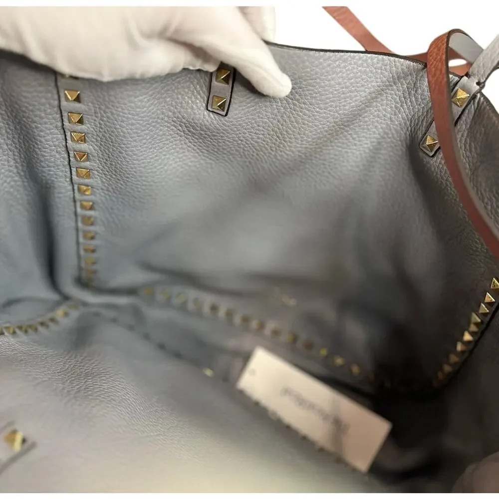 Valentino large Rockstud trapeze tote - reversible pink and grey! - Picture 5 of 10